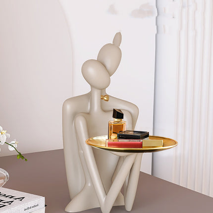Abstract Couple Key Tray | Romantic Home Storage Décor
