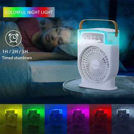 Portable USB Air Cooler Fan | Mist Cooling Fan with LED Light