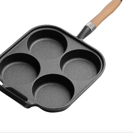 Breakfast Frying Pan – Cast Iron Non-Stick | 4-Compartment Square Pan
