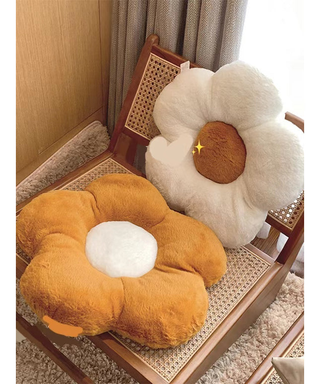 Plush Flower-Shaped Cushion
