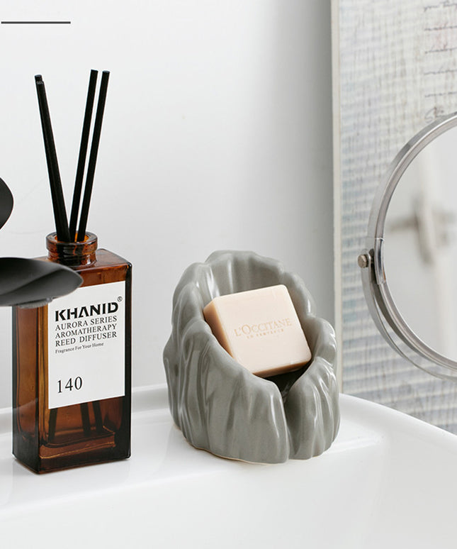 Ceramic Mountain Soap Dish with Drip Space