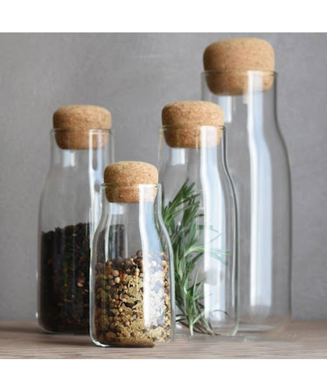 Glass Spice Storage Bottle Tea Jar Airtight Container