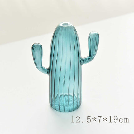Glass Cactus Vase – Playful Décor in Elegant Blue & Green