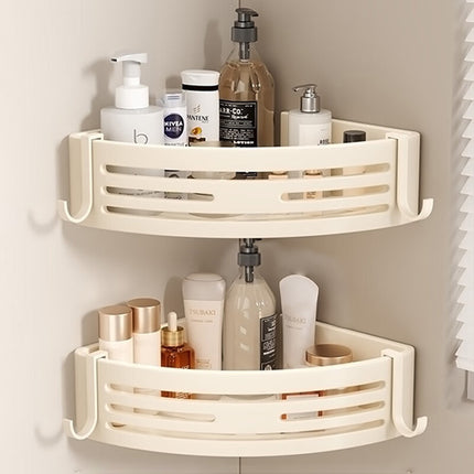 Portable Bathroom Corner Shelf – Raised Aluminium Storage | Ikeame