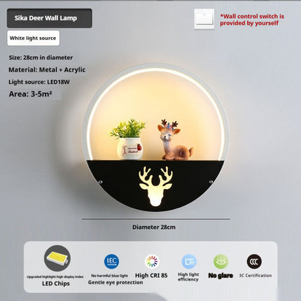 Nordic LED Wall Lights – Deer, Swan, & Dog | Warm & Tri-Colour Options