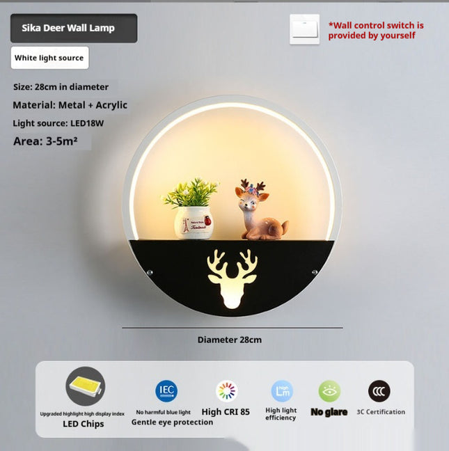 Nordic LED Wall Lights – Deer, Swan, & Dog | Warm & Tri-Colour Options