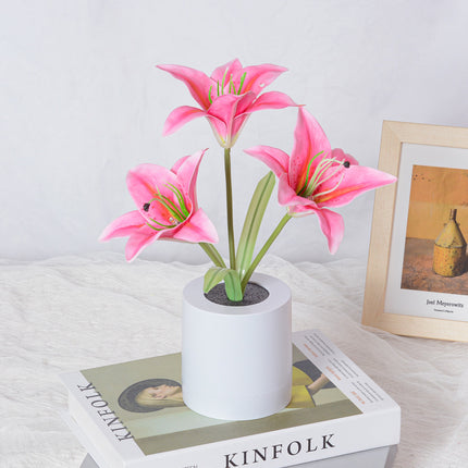 Rechargeable Led Lily Flower Pot Lamp