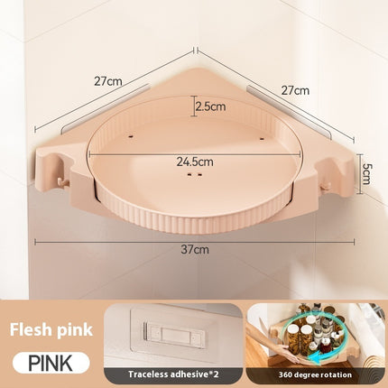 Rotating Corner Rack 🌀 – Kitchen & Bathroom Turntable, 4 Colours