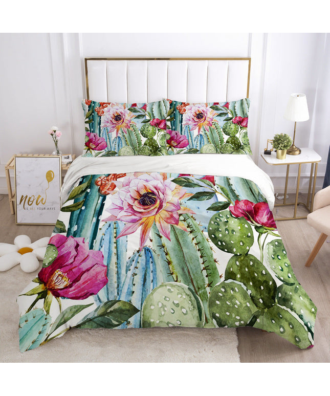 Bright Floral Bedding Set – Colourful 3-Piece Duvet Cover & Pillowcases | Ikeame