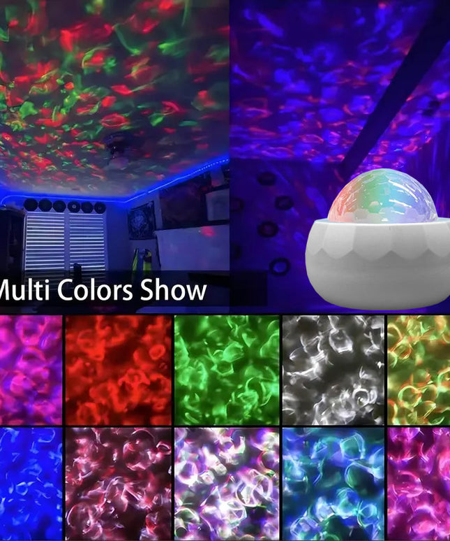 Ripple LED Projection Night Lamp – Northern Lights & Water Effect