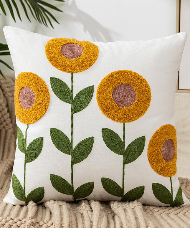 Pastoral Yellow Flower Cushion – Cosy Country Style 🌼