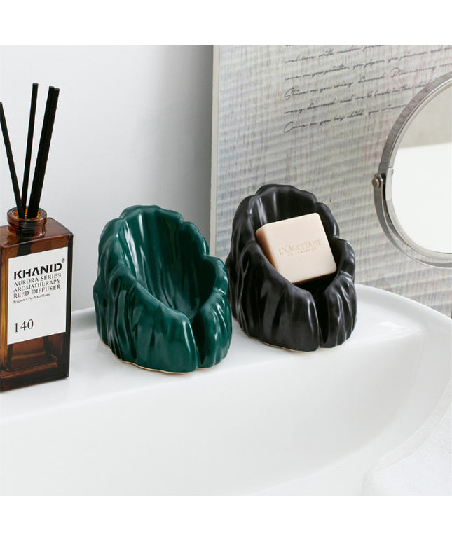 Ceramic Mountain Soap Dish with Drip Space