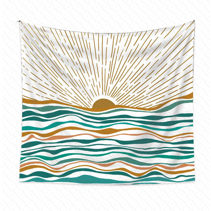 Sunset Ocean Tapestry | Boho Coastal Wall Hanging