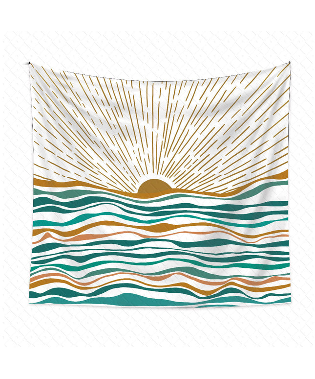 Sunset Ocean Tapestry | Boho Coastal Wall Hanging