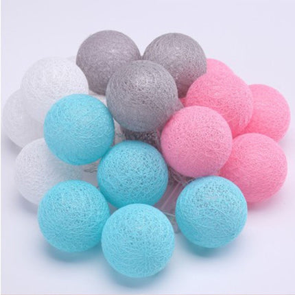 Cotton Ball String Lights – Colourful Festival Decoration (Battery or USB) | Ikeame