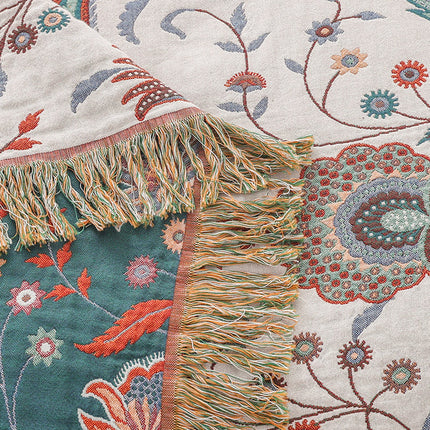 Reversible Cotton Sofa Cover | Paisley Floral Throw
