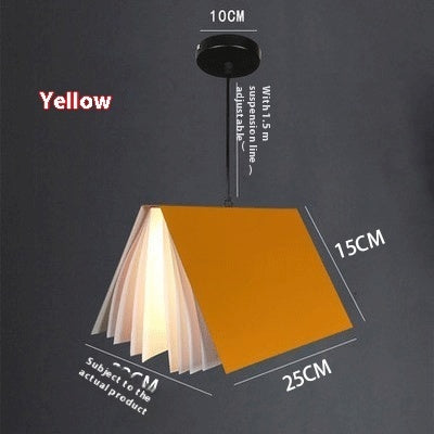 Book-Shaped Pendant Light – Creative Nordic Ceiling Lamp (Multiple Colours & Sizes)