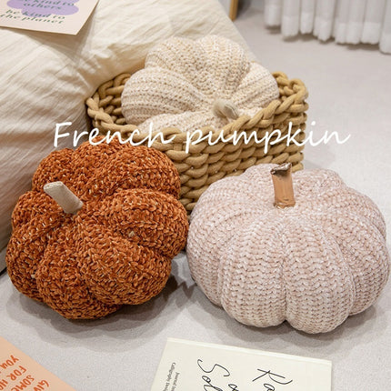 Small Pumpkin Sofa Cushion – Caramel 30cm Autumn Decorative Pillow