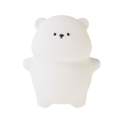 Soft Silicone Bear Night Light – USB Rechargeable Mood Lamp (Warm & RGB Colours)