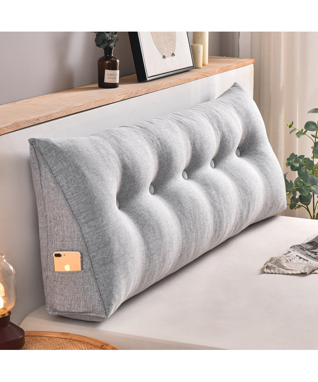Triangle Bed Backrest Cushion | Cotton Linen Headboard Pillow