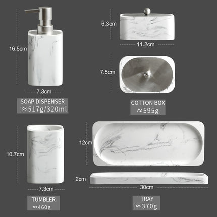 Nordic Style Resin Marble Bathroom Four-piece Set