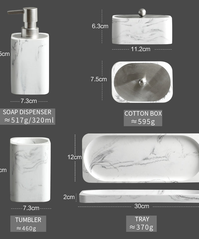 Nordic Style Resin Marble Bathroom Four-piece Set