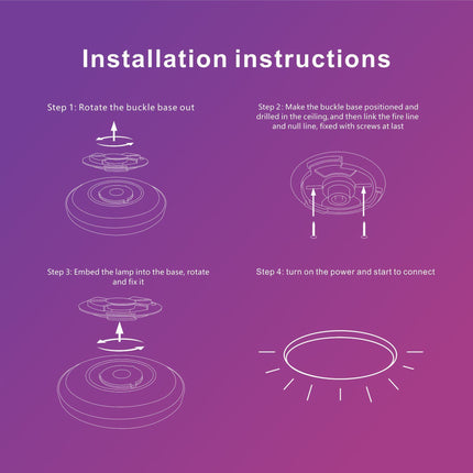 Smart WiFi Bluetooth Ceiling Lamp – RGB Colour Changing, Remote Dimmable | Ikeame