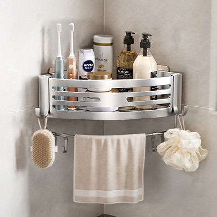 Portable Bathroom Corner Shelf – Raised Aluminium Storage | Ikeame