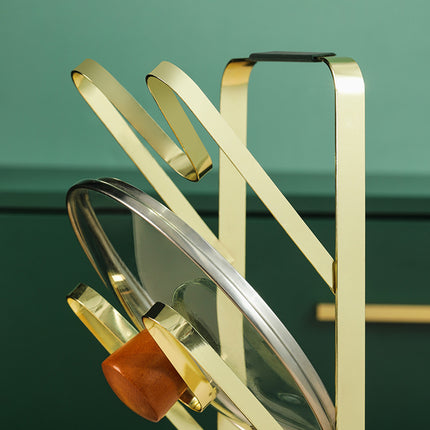 Punch-Free Pot Lid Rack | Kitchen Utensil & Spoon Organiser