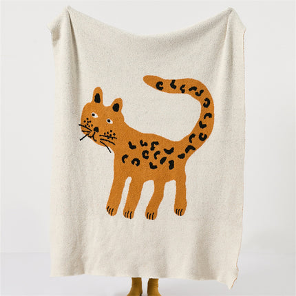 Spotted Leopard Blanket & Matching 45x45cm Cushion Cover