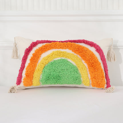 Bohemian Luxury Tufted Cushion Cover – Rainbow Designs, 45x45 & 50x30cm