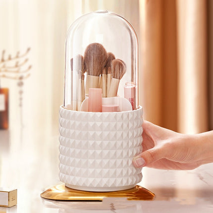 Rotating Makeup Organiser Dustproof Brush Storage Box