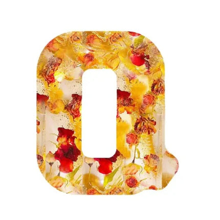 Letter Flower Transparent Flowers Resin Night Light Ornaments