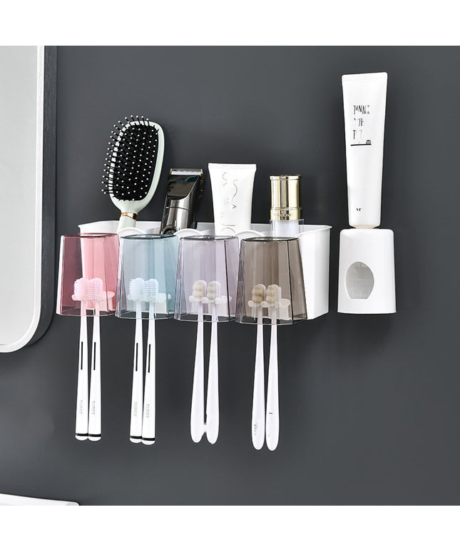 Bathroom Wall-mounted Non-punch Toothbrush Rack