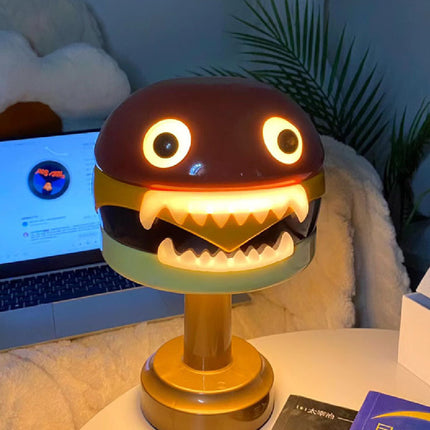 Cartoon Hamburger Table Lamp – USB Rechargeable LED with Touch Control
