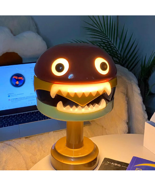 Cartoon Hamburger Table Lamp – USB Rechargeable LED with Touch Control
