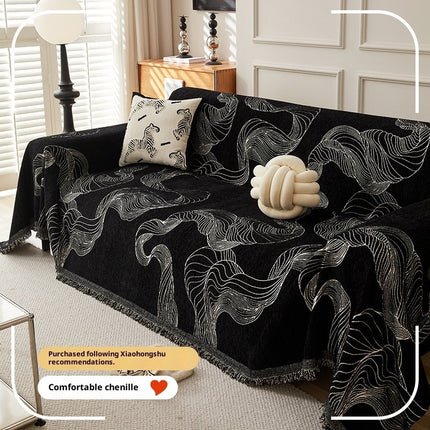 Chenille Sofa Cover | Patterned Couch Throw Protector