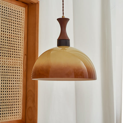 Retro Glass Pendant Light – 30cm Semi-Circular Shade | Ikeame