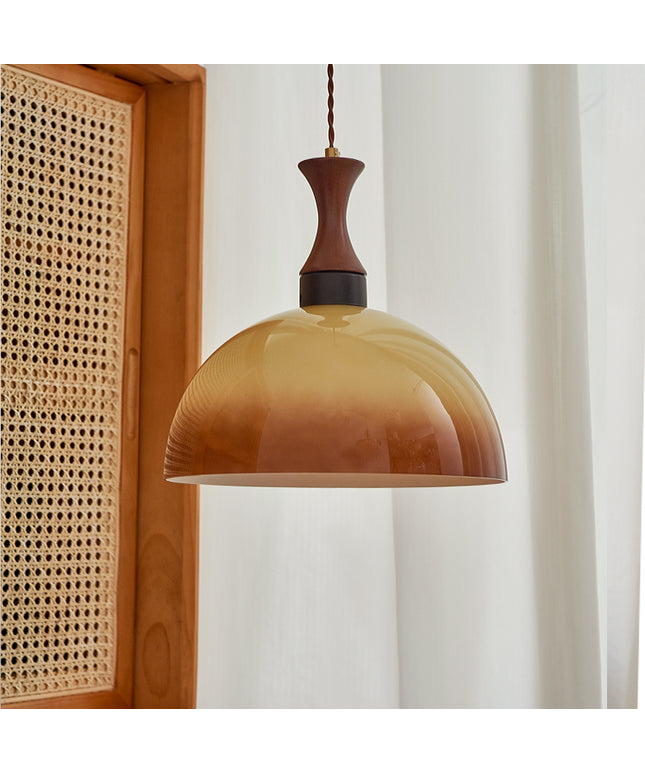 Retro Glass Pendant Light – 30cm Semi-Circular Shade | Ikeame