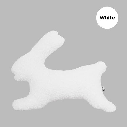 Rabbit-Shaped Plush Pillow – Soft Fleecy Cushion in Black or White