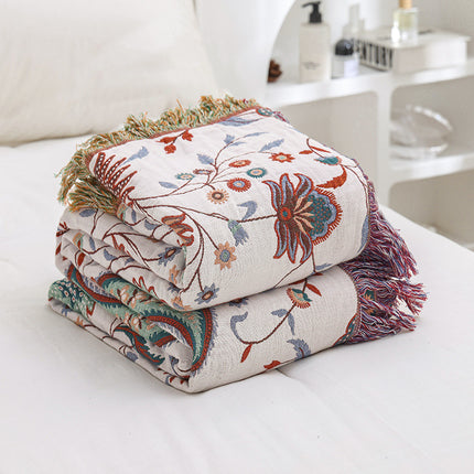 Reversible Cotton Sofa Cover | Paisley Floral Throw