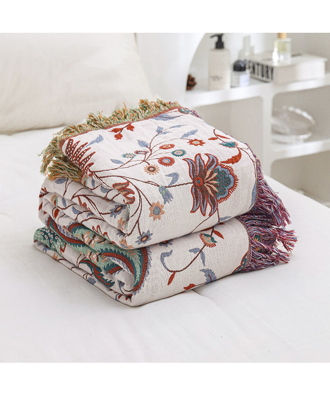 Reversible Cotton Sofa Cover | Paisley Floral Throw