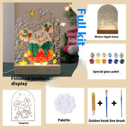 Tulip Handmade Diy Glass Painting Small Night Lamp Creative