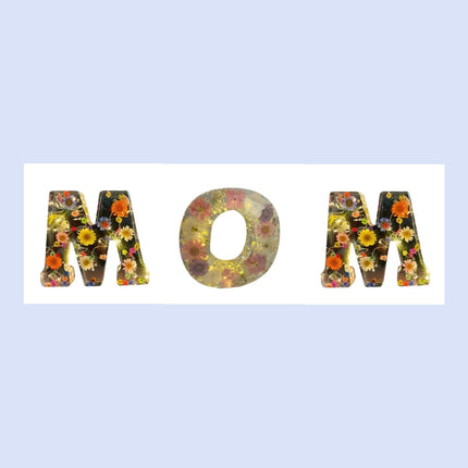 Letter Flower Transparent Flowers Resin Night Light Ornaments