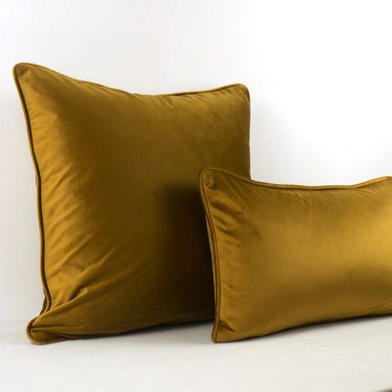Velvet Cushion Cover – Bronze & Gold Luxury Pillow | Ikeame