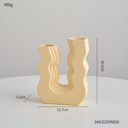 U-Shaped Ceramic Vase | Cream Style Minimalist Décor