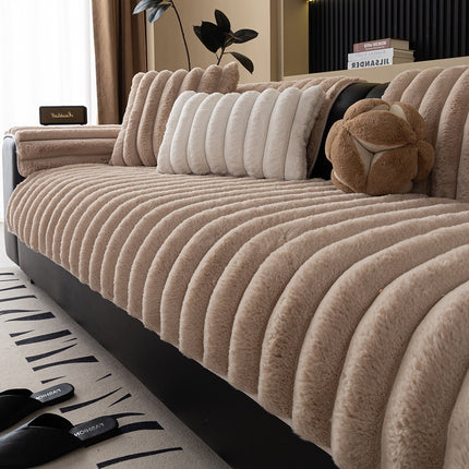 Plush Sofa Cover | Velvet Anti-Slip Cushion