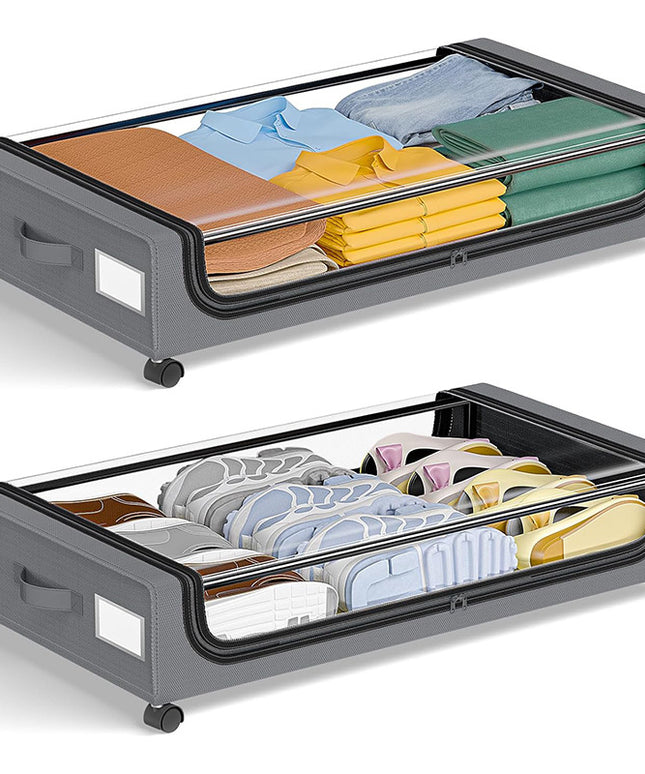 Under Bed Storage Box with Wheels - Fabric Drawer 35L