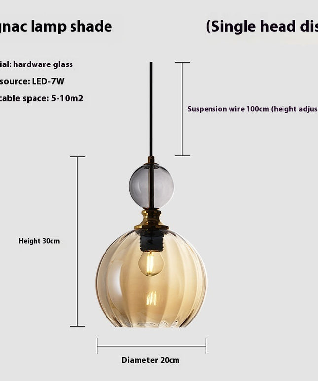 Danish Designer Glass Sphere Droplight – Luxury Pendant Light (Single or 3-Head, 4 Colours)