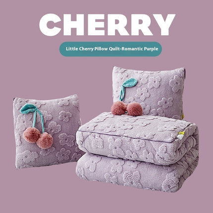 Girls' two-in-one plush nap thickened pillow and blanket – Trendy & Practical for Daily Living